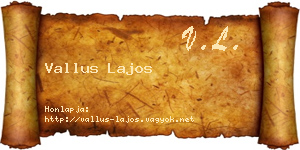 Vallus Lajos névjegykártya